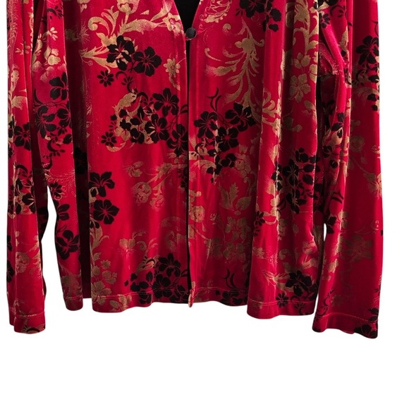Notations Floral Velour Cardigan & Cami Set Boho Vintage Women's Size 1X - Picture 4 of 15
